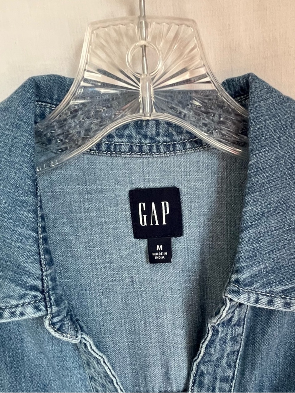 NWT GAP Fit & Flare Denim Button-Front Midi Dress - Picture 4 of 11